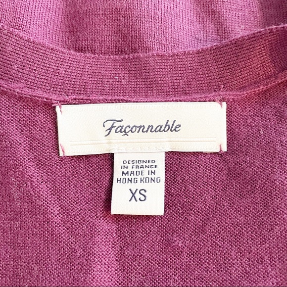 Faconnable Sweater Vest Maroon Crimson V-Neck Women’s XS - Picture 4 of 8